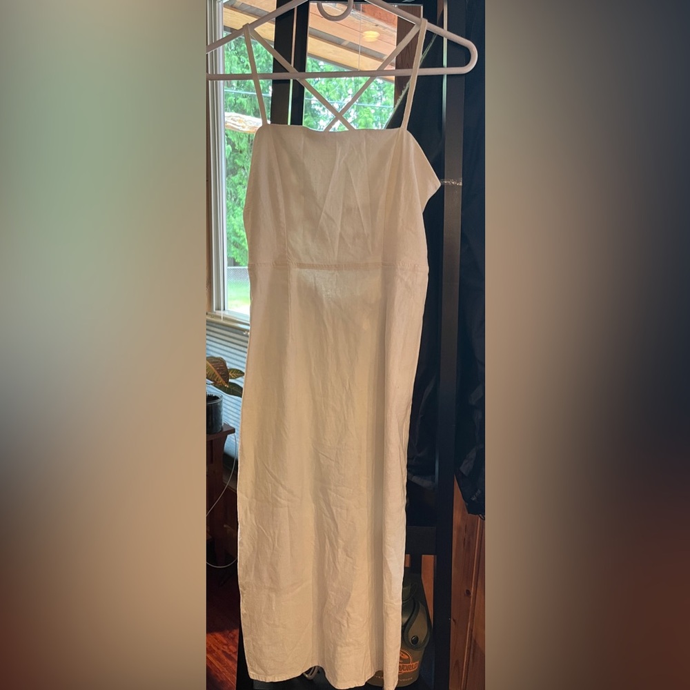 Wild Fable Cream Slip Midi Dress Spaghetti Strap